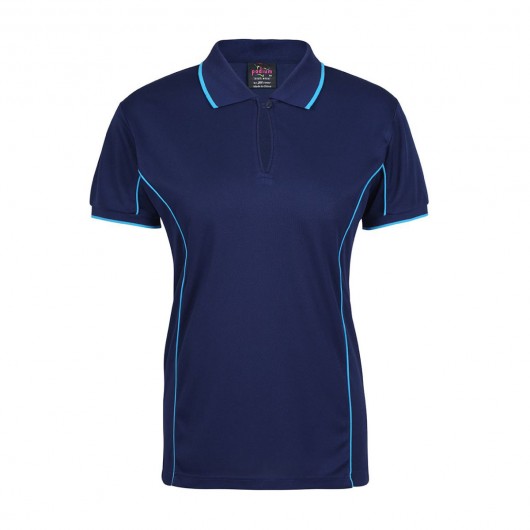 Junior Navy Aqua Ladies Piping Polo Shirts